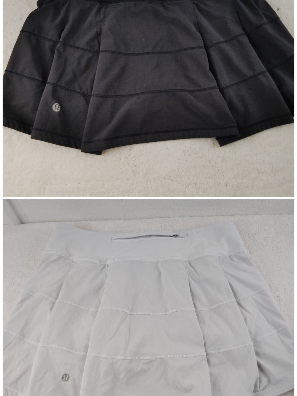 lululemon Bundle  Pace Rival Skirt MR Sz 6 Black & White 13" Perfect Condition
